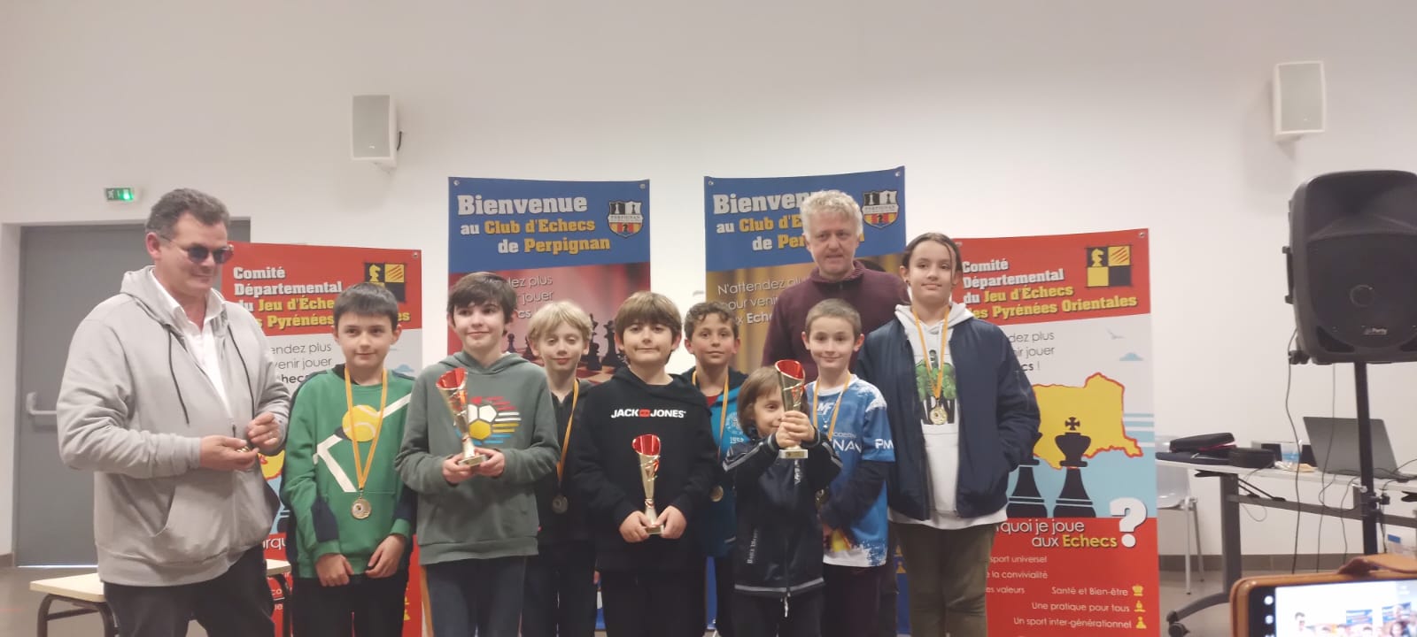 Le podium du classement général de ce tournoi U12 du 15 Février